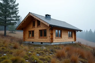 Chalet en bois habitable de 80m2 livré monté sur un terrain non constructible en milieu rural