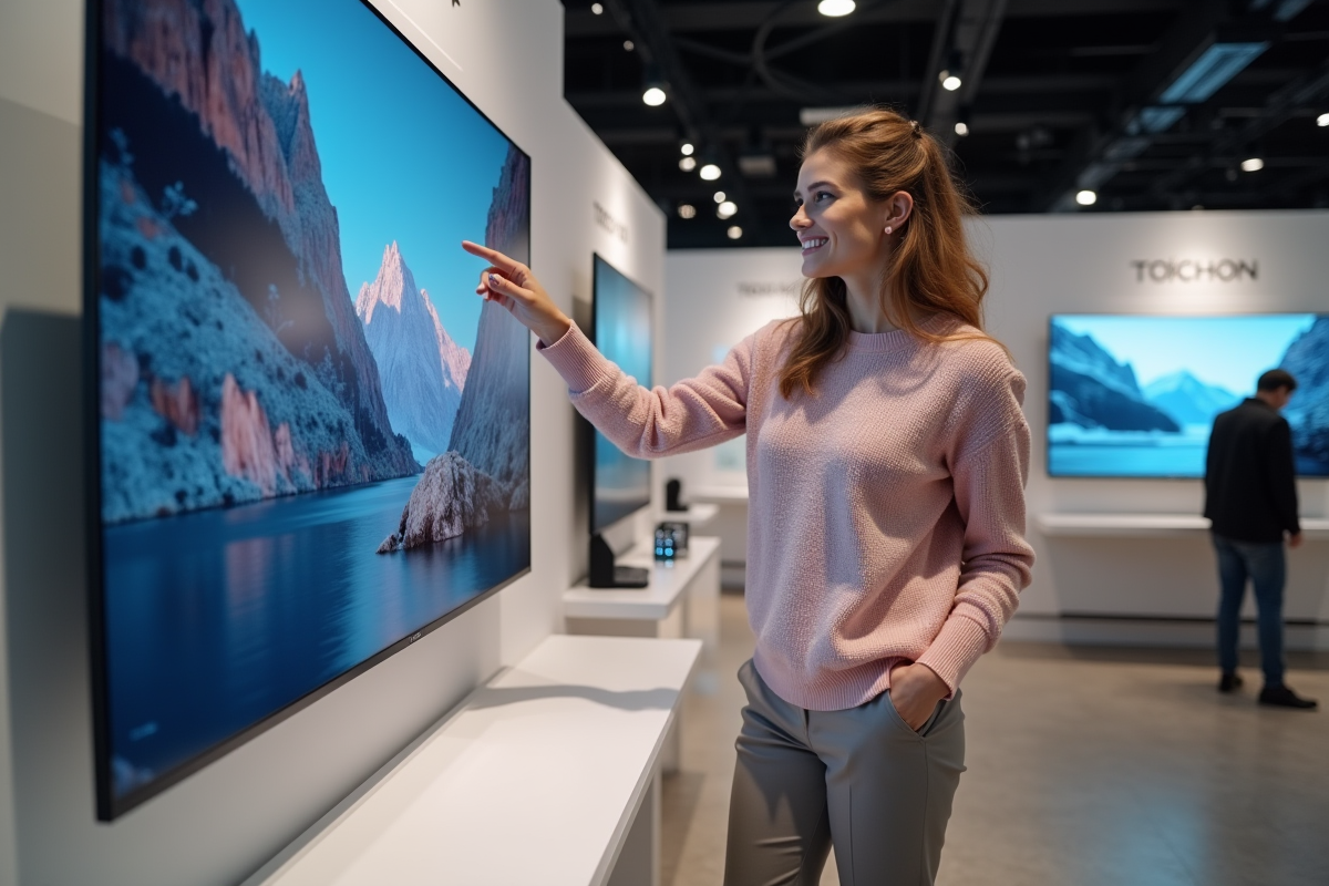 Jeune femme dans magasin d